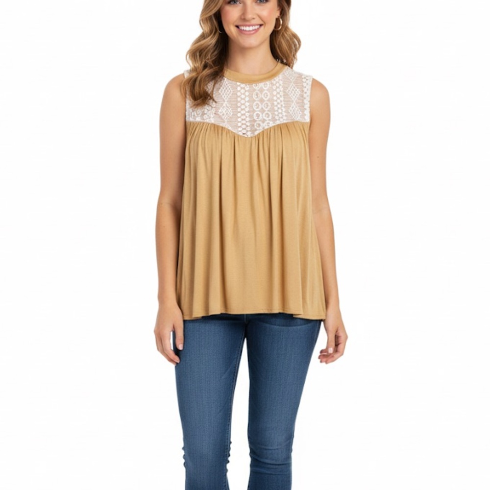 Ee:some Mustard Yellow Boho Sleeveless Tunic
